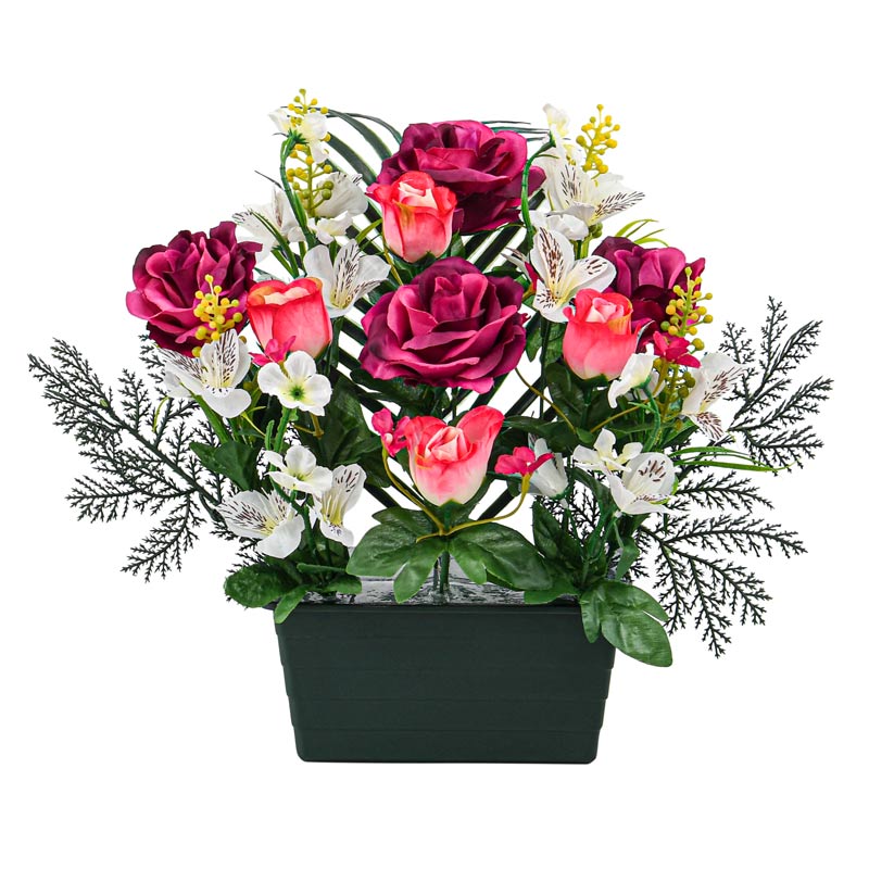 Jardinière de fleurs artificielles