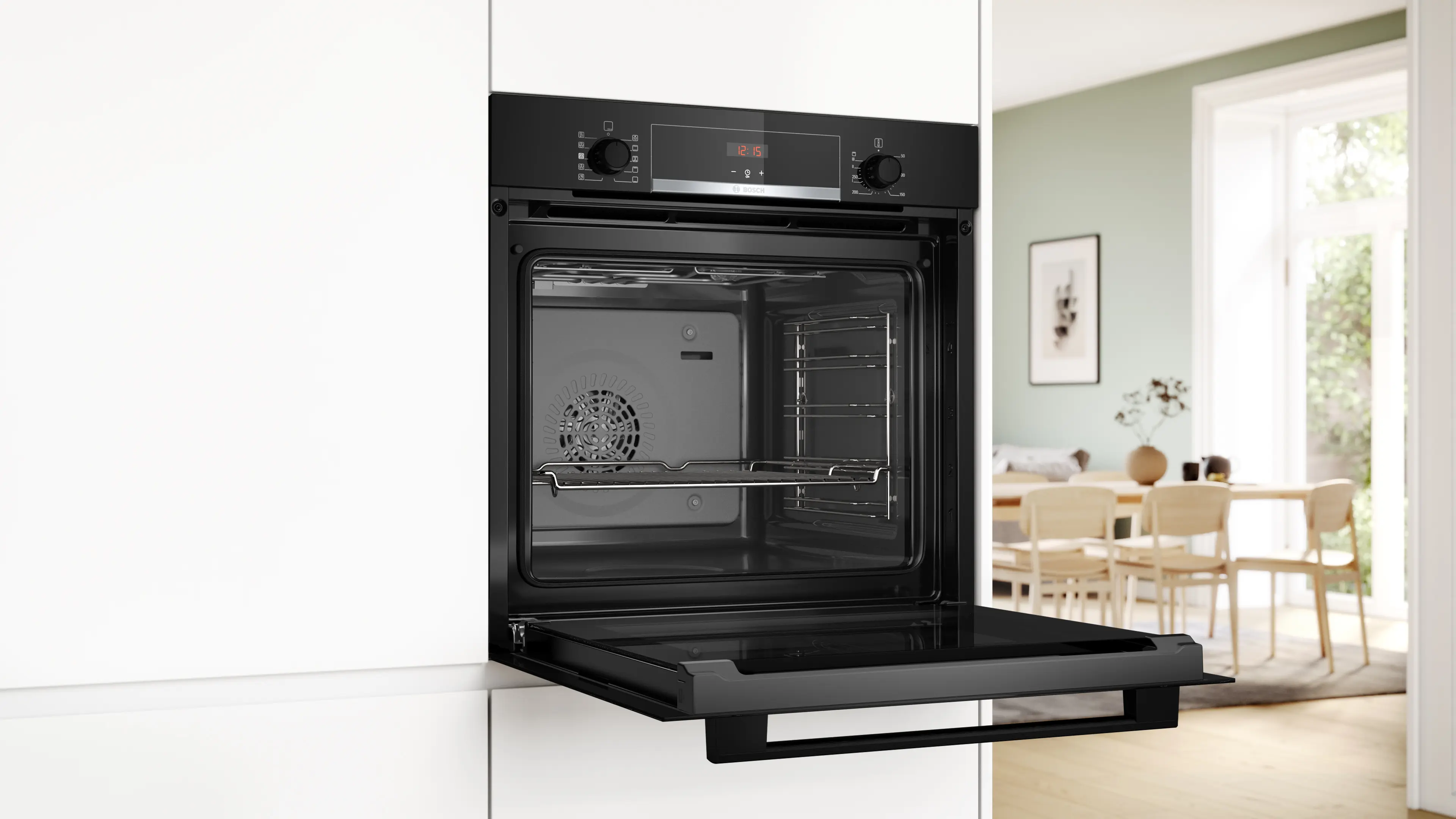 Serie 4 Bakoven met toegevoegde stoom 60 x 60 cm Zwart