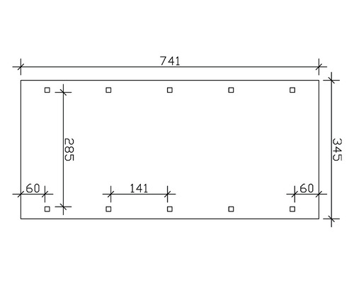 SKAN HOLZ Spreewald enkele carport inclusief paalankers, 345 x 741 cm, geïmpregneerd