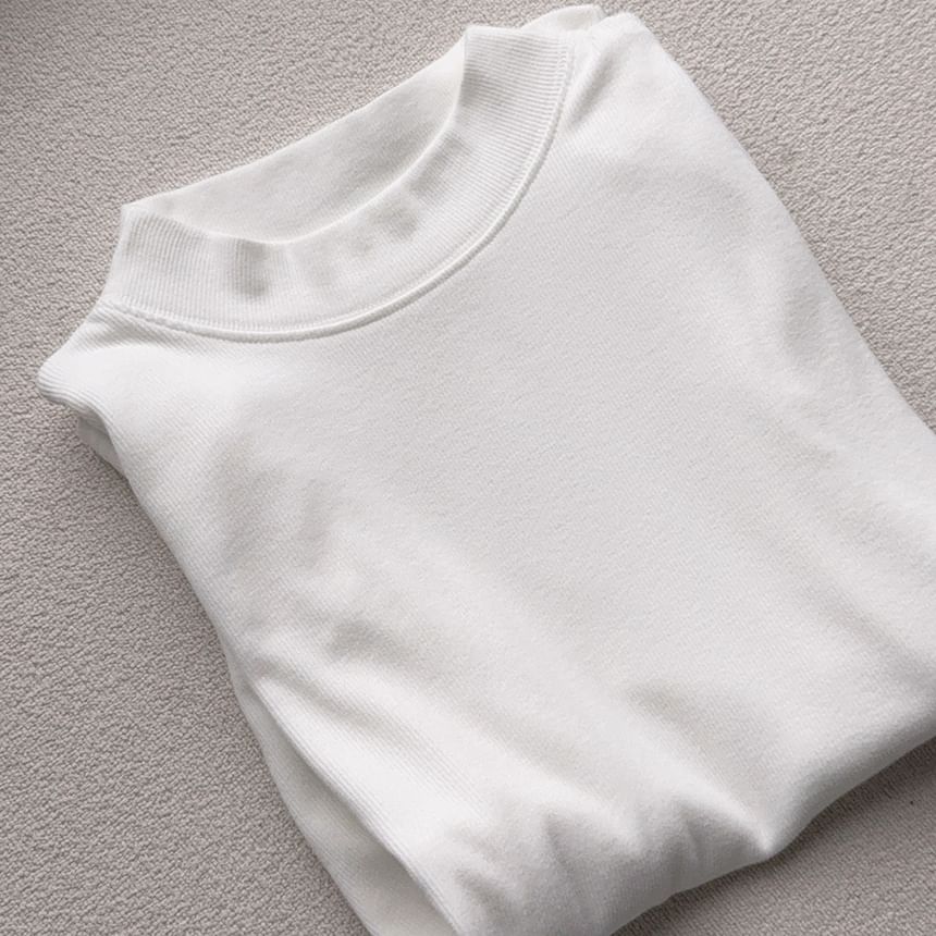 Glotto - T-shirt met lange mouwen en mockneck, effen