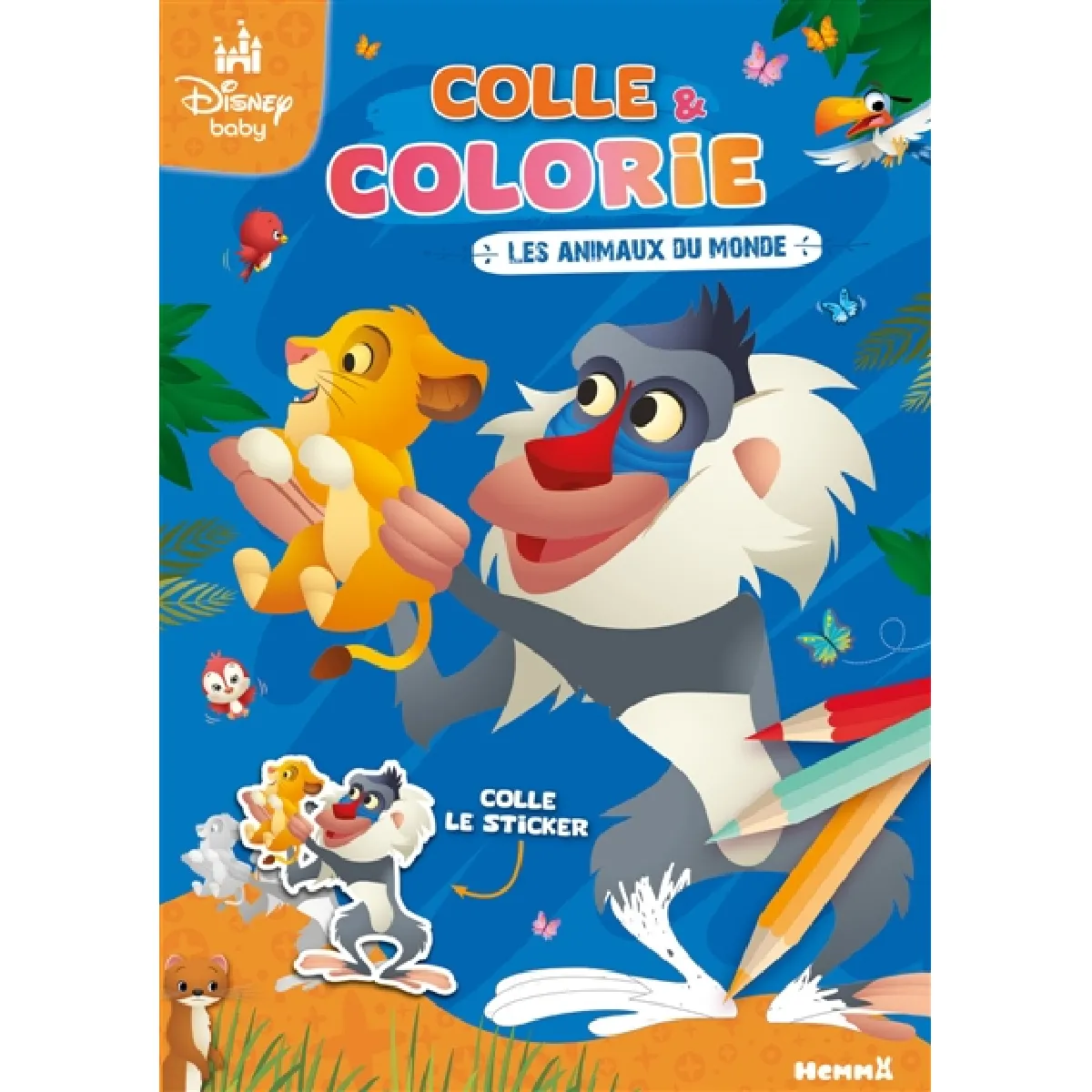 Disney Baby : Colle et colorie : Animaux du monde