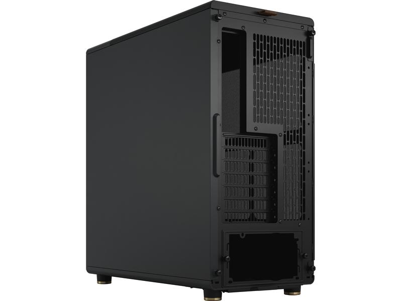 Fractal Design PC-Gehäuse North Schwarz Elegantes Gehäuse mit offener Front aus echtem Walnussholz