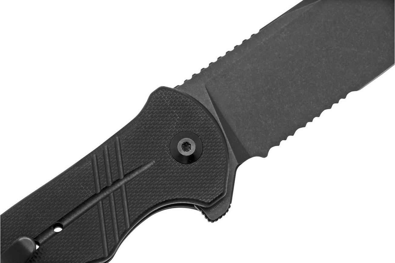 Civivi Cogent C20038E-1 Blackwashed Serrated Edge, Black G10 zakmes