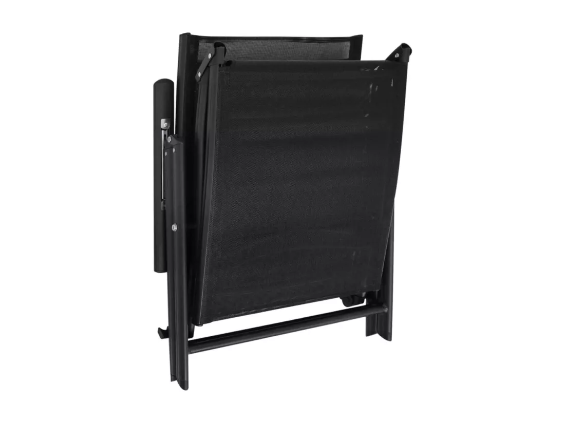 Chaise longue pliable Aluminium Noir