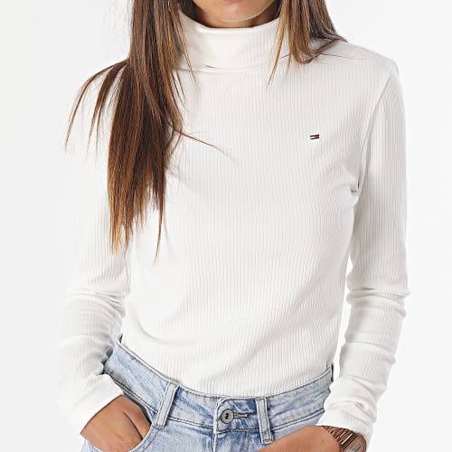 Pull Col Roulé Slim Femme 9826 Blanc