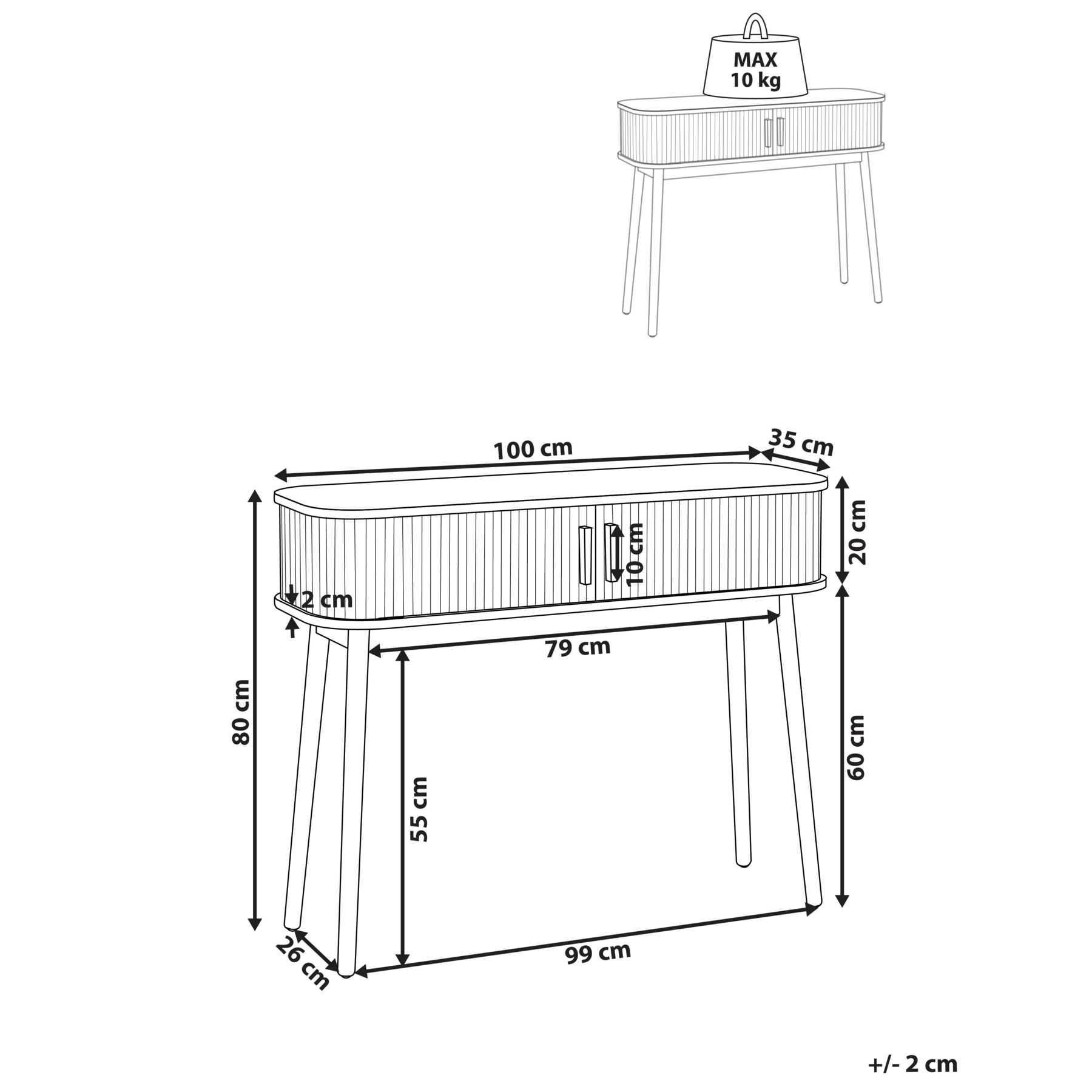 Beliani - SELAH - Sidetable - Lichthout - MDF