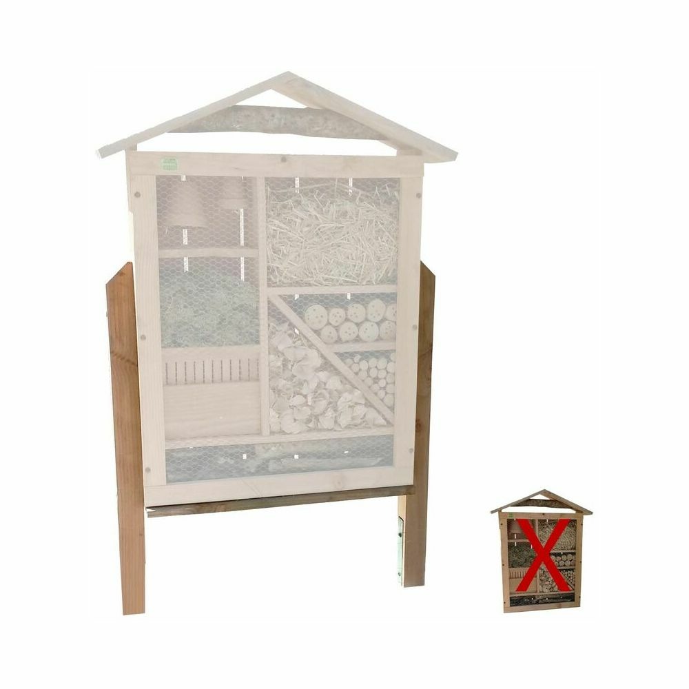 Pieds et platines pour hôtel à insectes géant