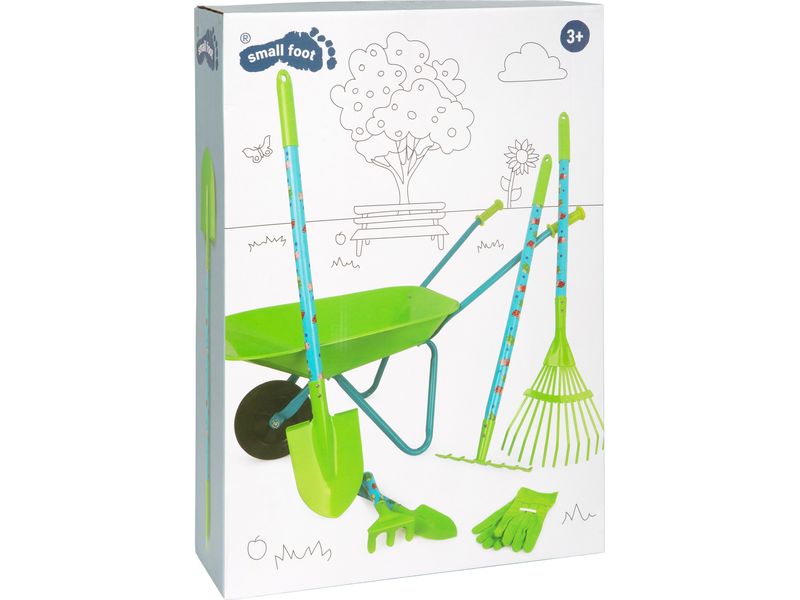 small foot Grosses Gartenset mit Schubkarre Gartenspielgeräte für kleine Nachwuchsgärtner
