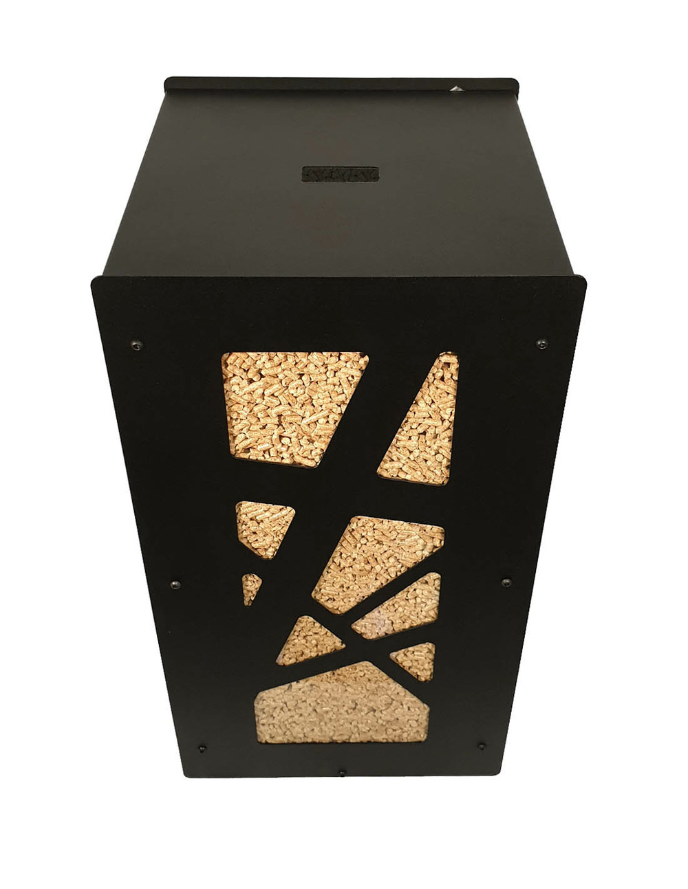 Rangement de granulés de bois en intérieur 55Kg archi noir
