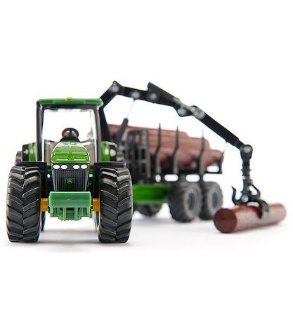 Siku Traktor m. Forstanhänger - John Deere 8430 - 1:50 - Grün
