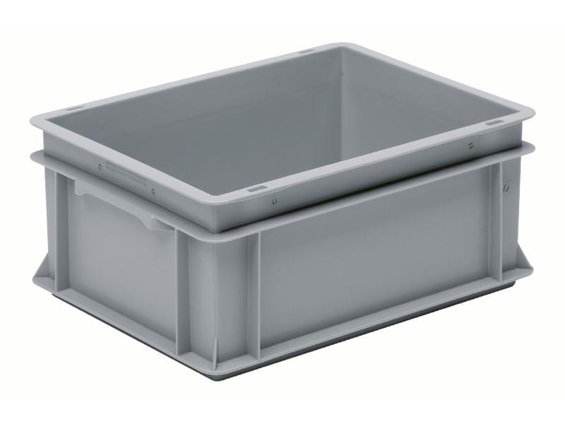 Utz Stapelbehälter RAKO 400x300x170 Grau Stapelbox mit Muschelgriffen, 1 Stück, grau