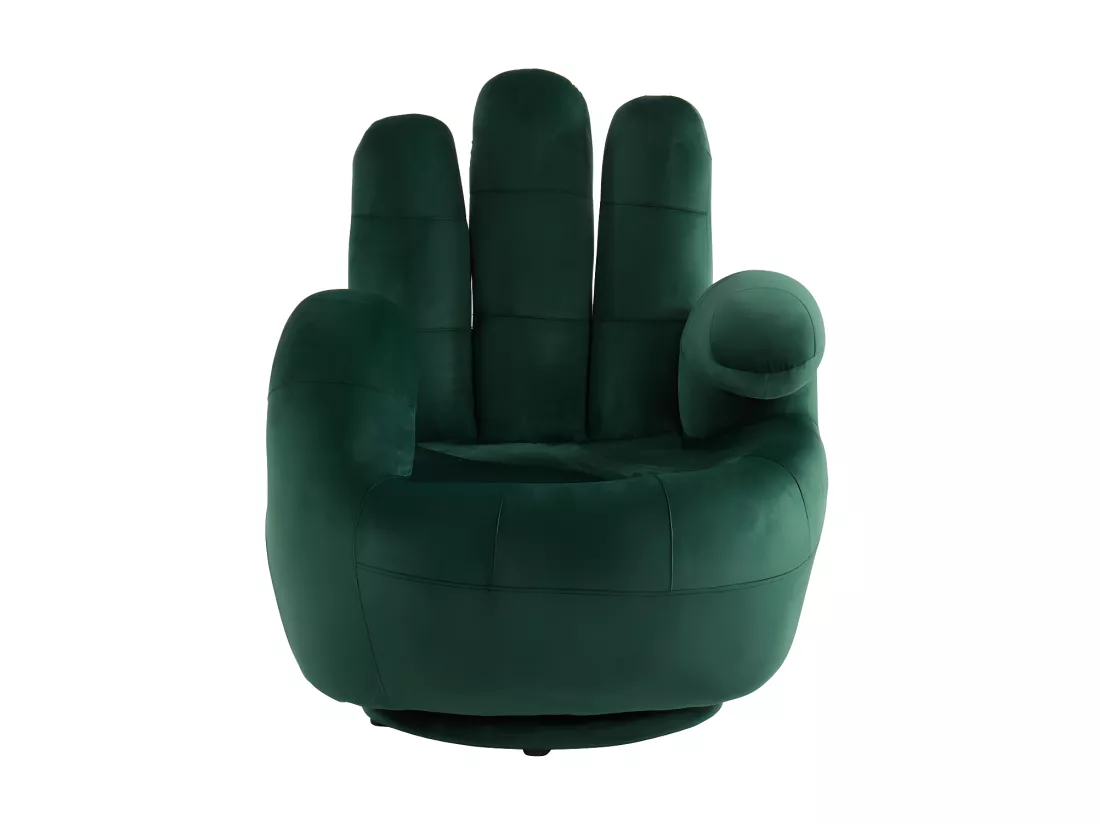 Fauteuil main pivotant CATCHY en velours - Vert sapin