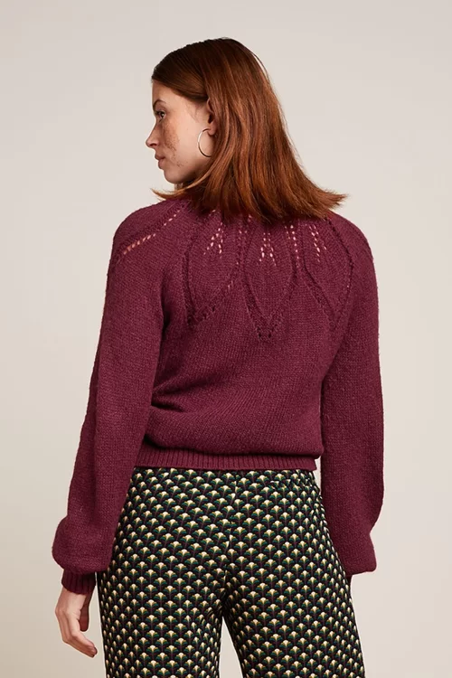 King Louie Joanie Orcia Raglan top in cabernet rood