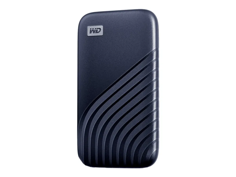 WD My Passport SSD WDBAGF0020BBL - SSD - krypteret - 2 TB - ekstern (bærbar) - USB 3.2 Gen 2 (USB-C stikforbindelse) - 256-bit AES - midnatsblå