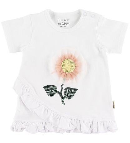 Hust and Claire T-Shirt - Adora - Weiß m. Blume
