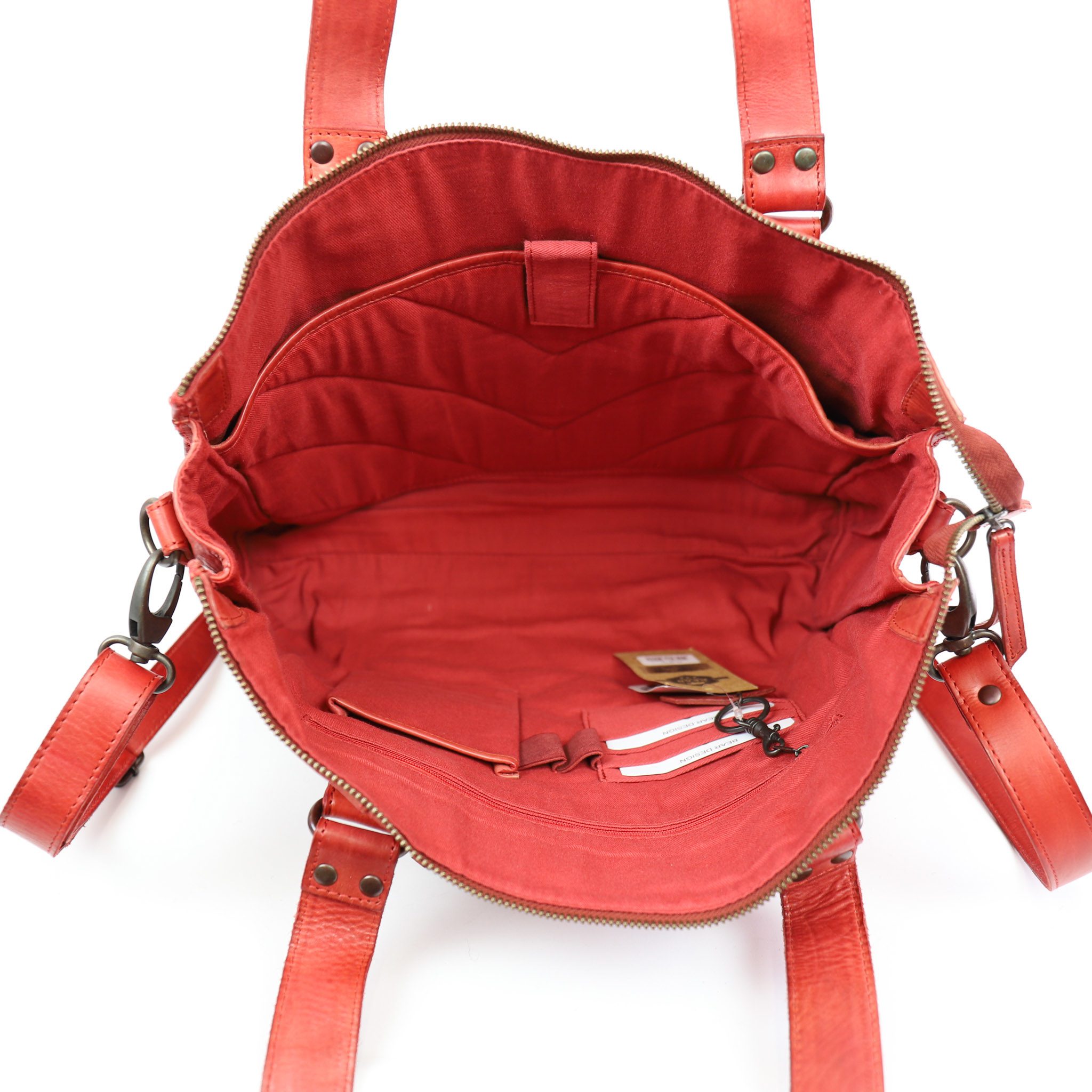 Bear Design Cow Lavato Hand/ Schoudertas 15 inch Mea Rood CL35221