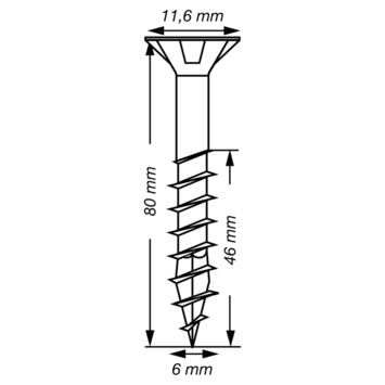 Spax schroef T-Star Plus geel 6x80 mm 30 stuks