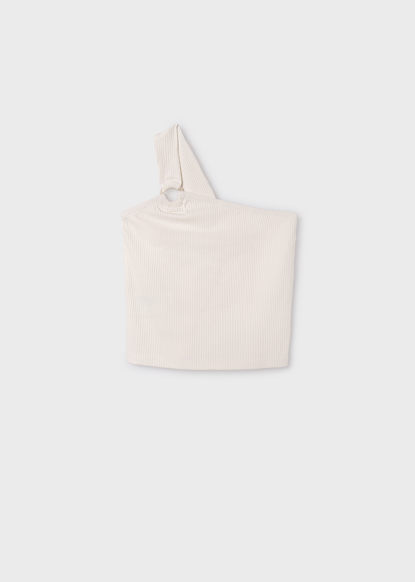 Camiseta assimétrica canelada Better Cotton para meninas