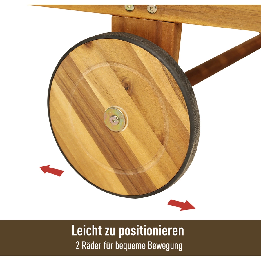 Outsunny Holz-Gartenliege verstellbar natur