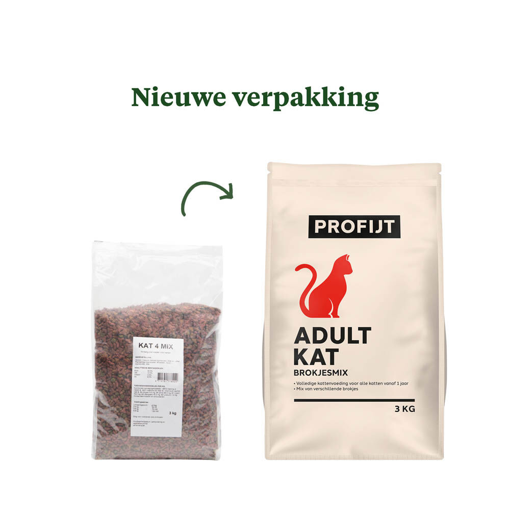 Profijt Adult Kat Brokjesmix - Kattenvoer - 3 Kilogram - Vlees, vis