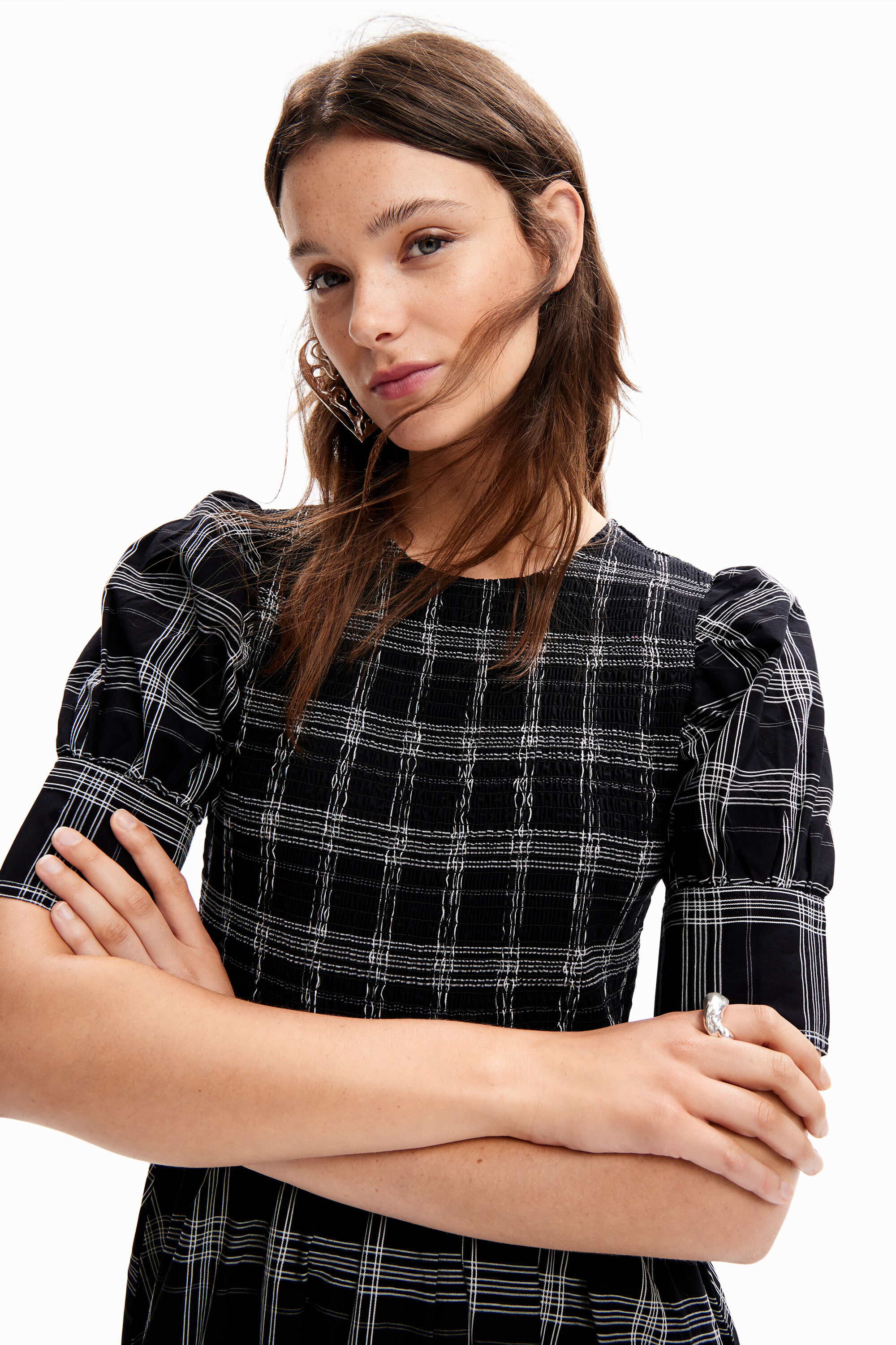 Robe midi carreaux