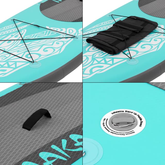 ECD Germany Oppustelig Stand Up Paddle Board Makani | 320 x 82 x 15 cm | Turkis