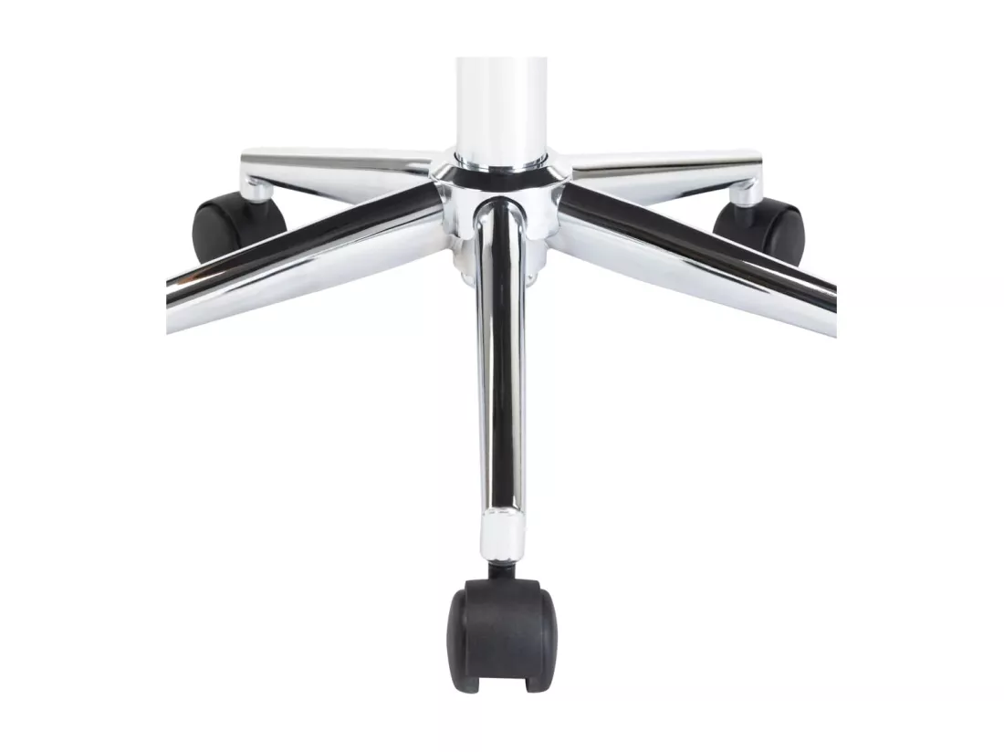 Chaise pivotante de bureau Blanc Bois courbé et similicuir