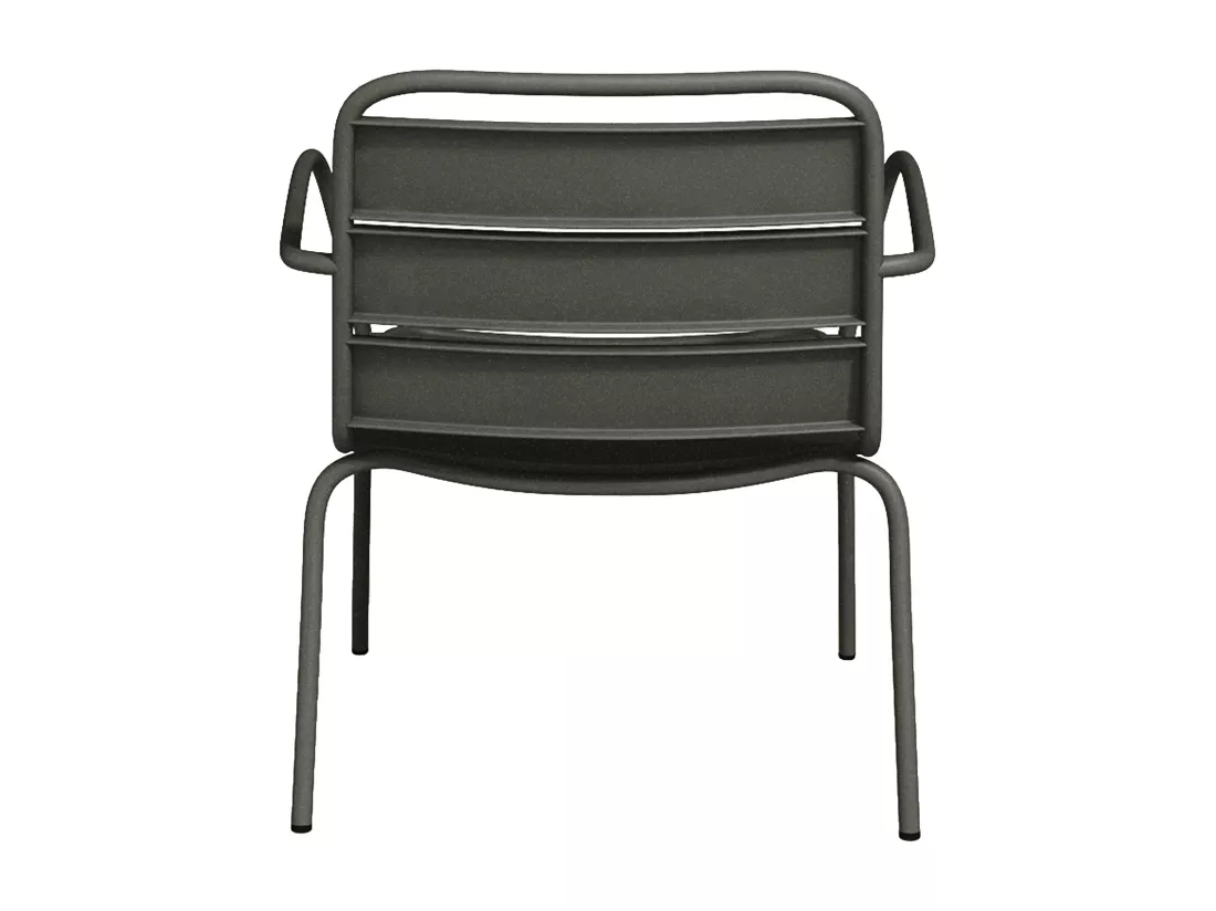 Fauteuil bas de jardin empilable en métal - Gris anthracite - MIRMANDE de MYLIA