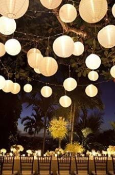 (20er Set) Wasserdichte Mini LED Ballon Lichter Lampion / Laternen Beleuchtung (Batteriebetrieben LR41) - Warmweiss