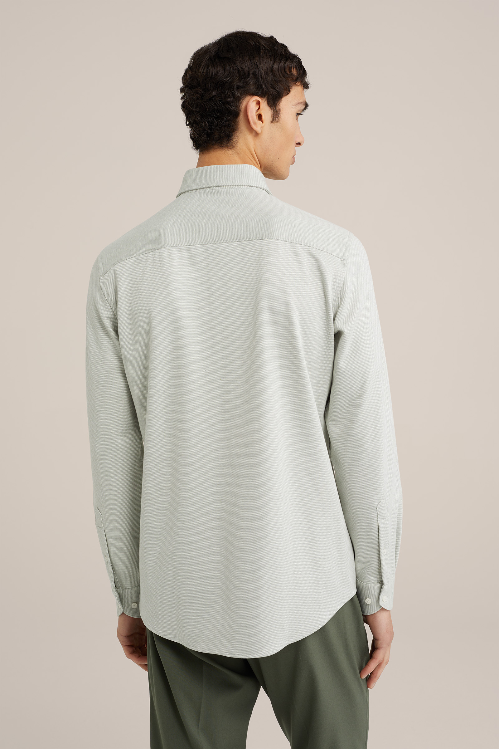 premium gebreid overhemd met stretch WE Fashion Lichtgroen