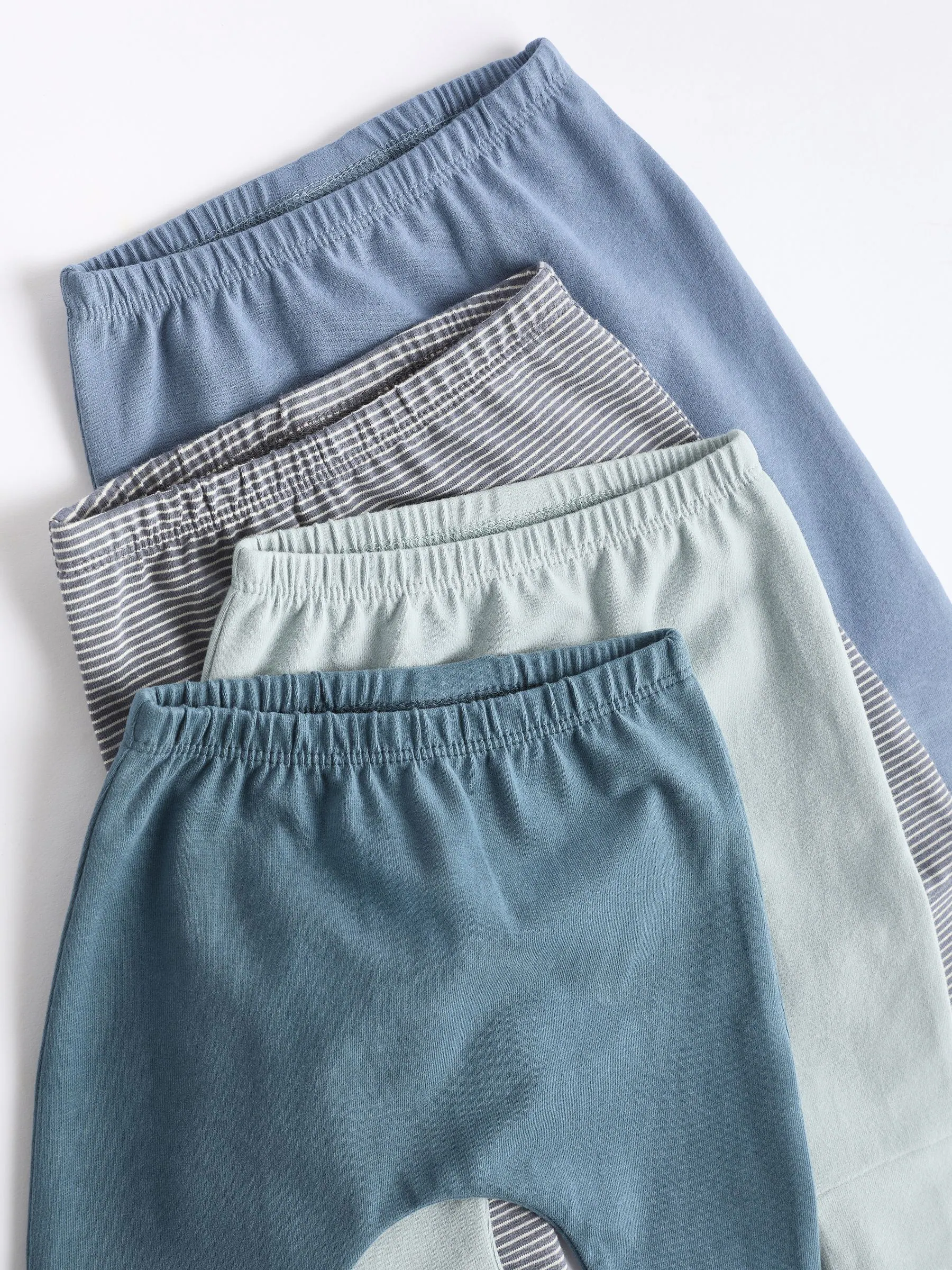 Blauwgroen - Verpakking van 4 babyleggings (0 mnd -3 jr)