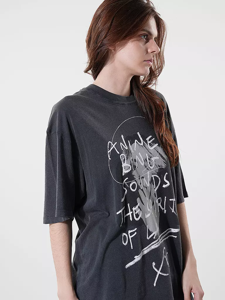 ANINE BING T-Shirt Oversized Fit KENT TEE schwarz