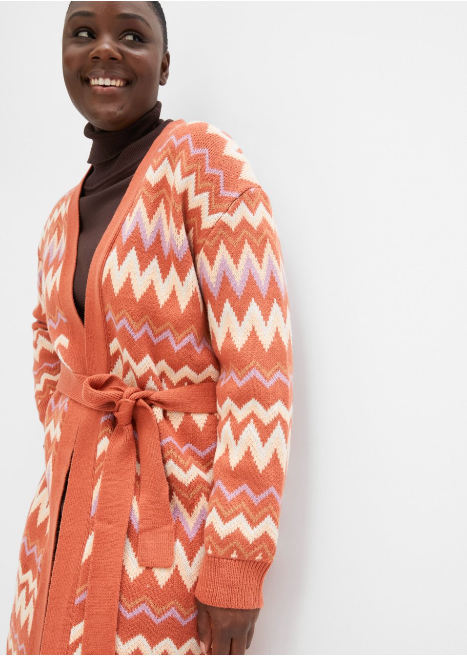 Manteau en maille à motif