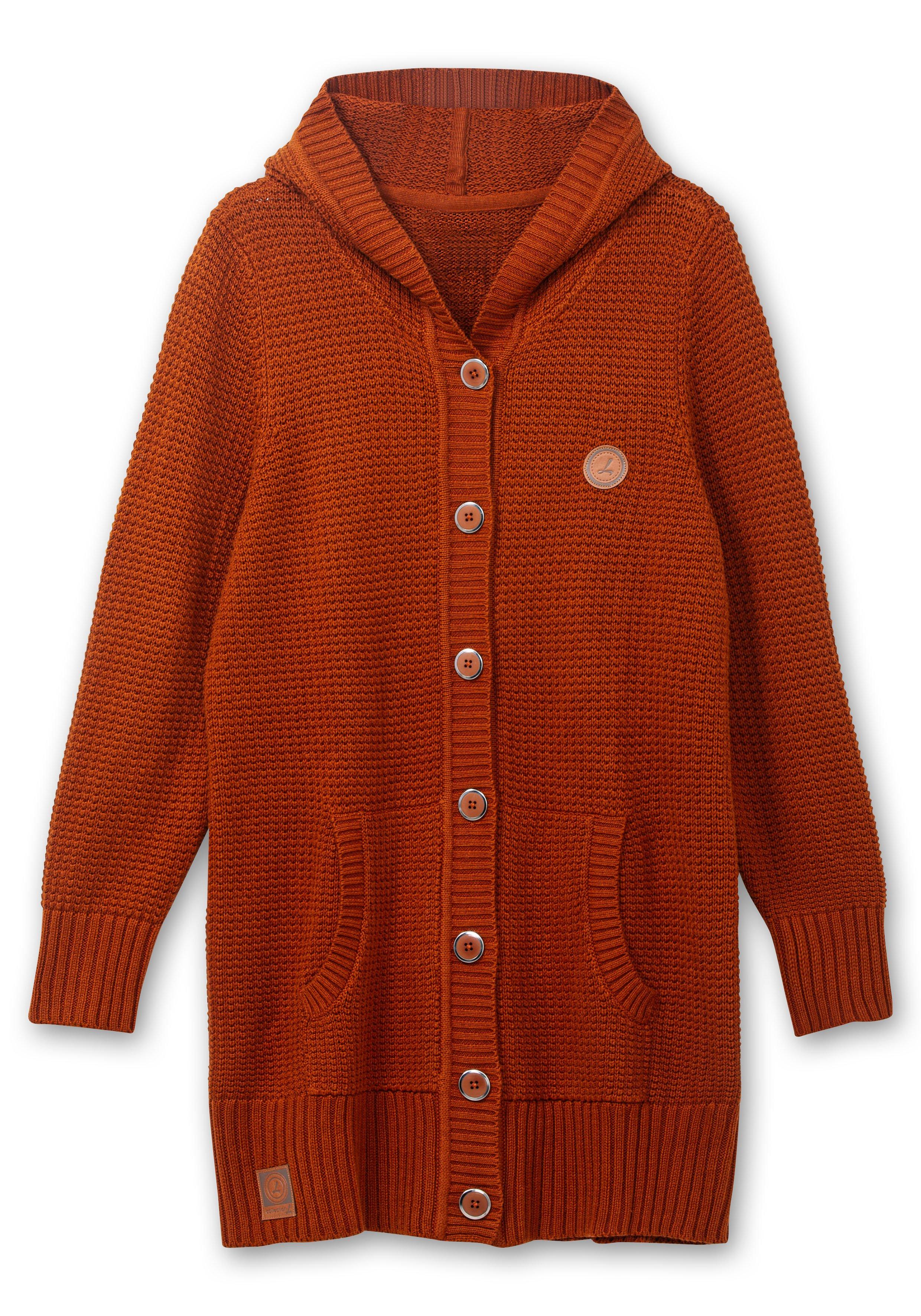 Strickjacke mit Kapuze, in Longform