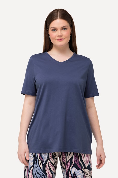T-Shirt, V-Ausschnitt, Classic, Halbarm, Biobaumwolle