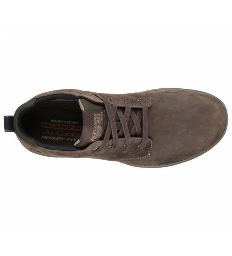 Sapatos Skechers Harper Melden de couro marrom