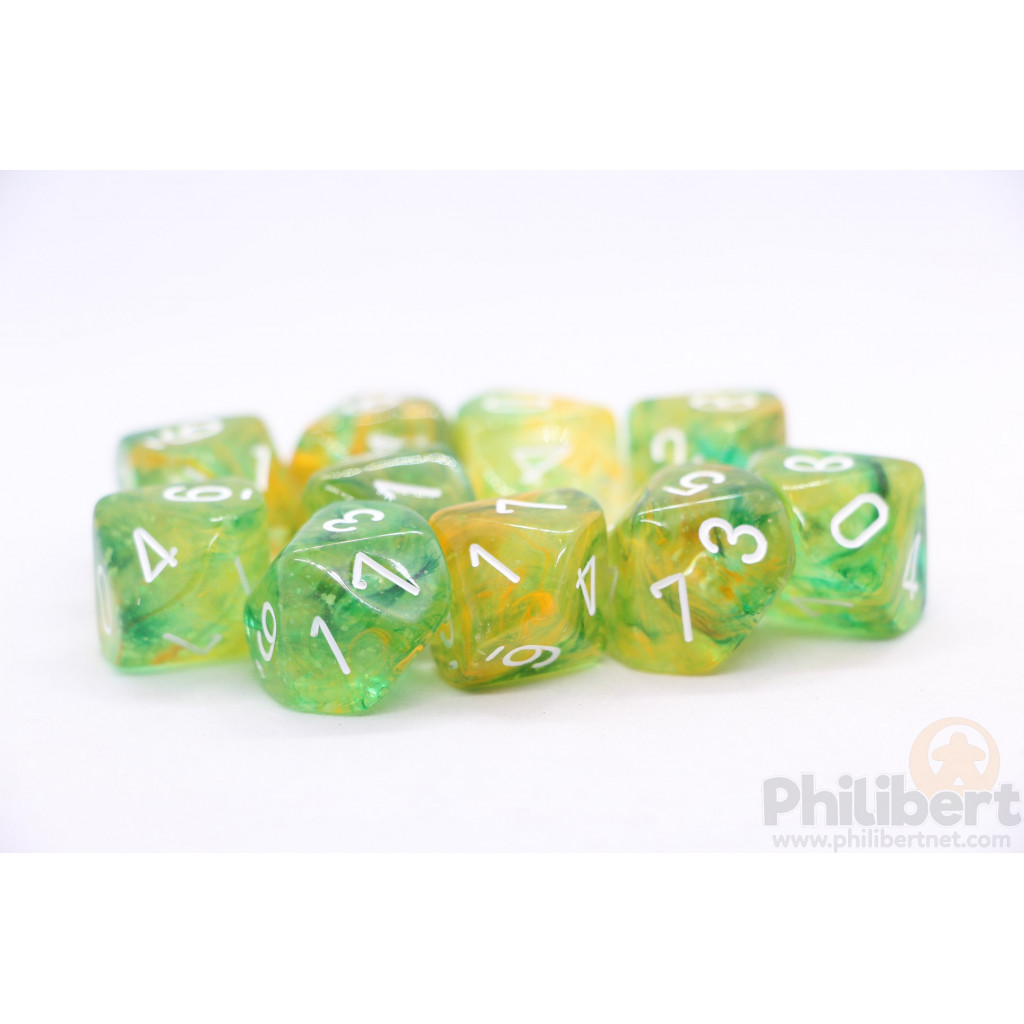 Set de 10 Dés 10 Faces Chessex : Nebula