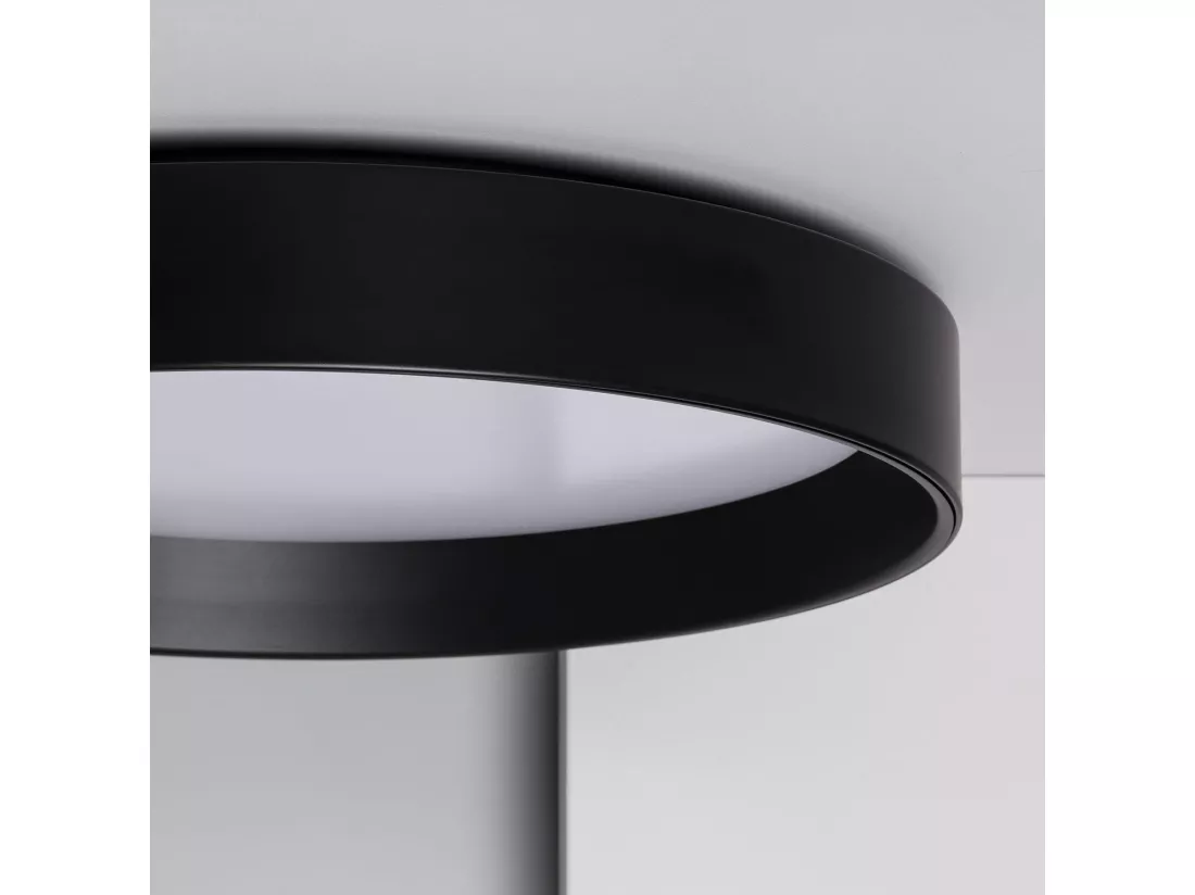 Plafonnier LED Rond Métal 30W CCT Sélectionnable Black Design Ø550 mm Sélectionnable (chaud-neutre-froid)