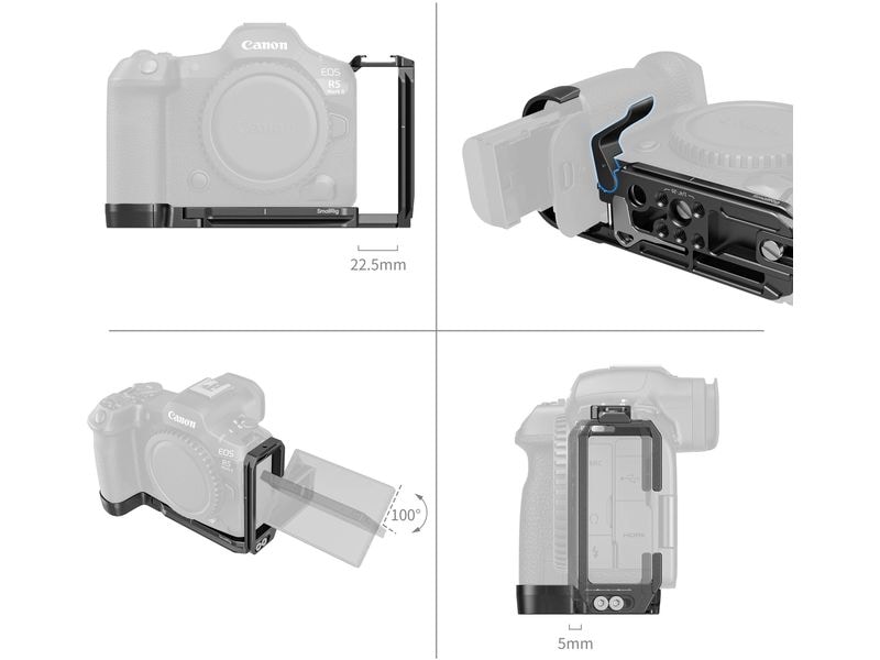 Smallrig L-Winkel Montageplatte für Canon EOS R5 Mark II Schützt die Kamera und bietet Anschlussmöglichkeiten