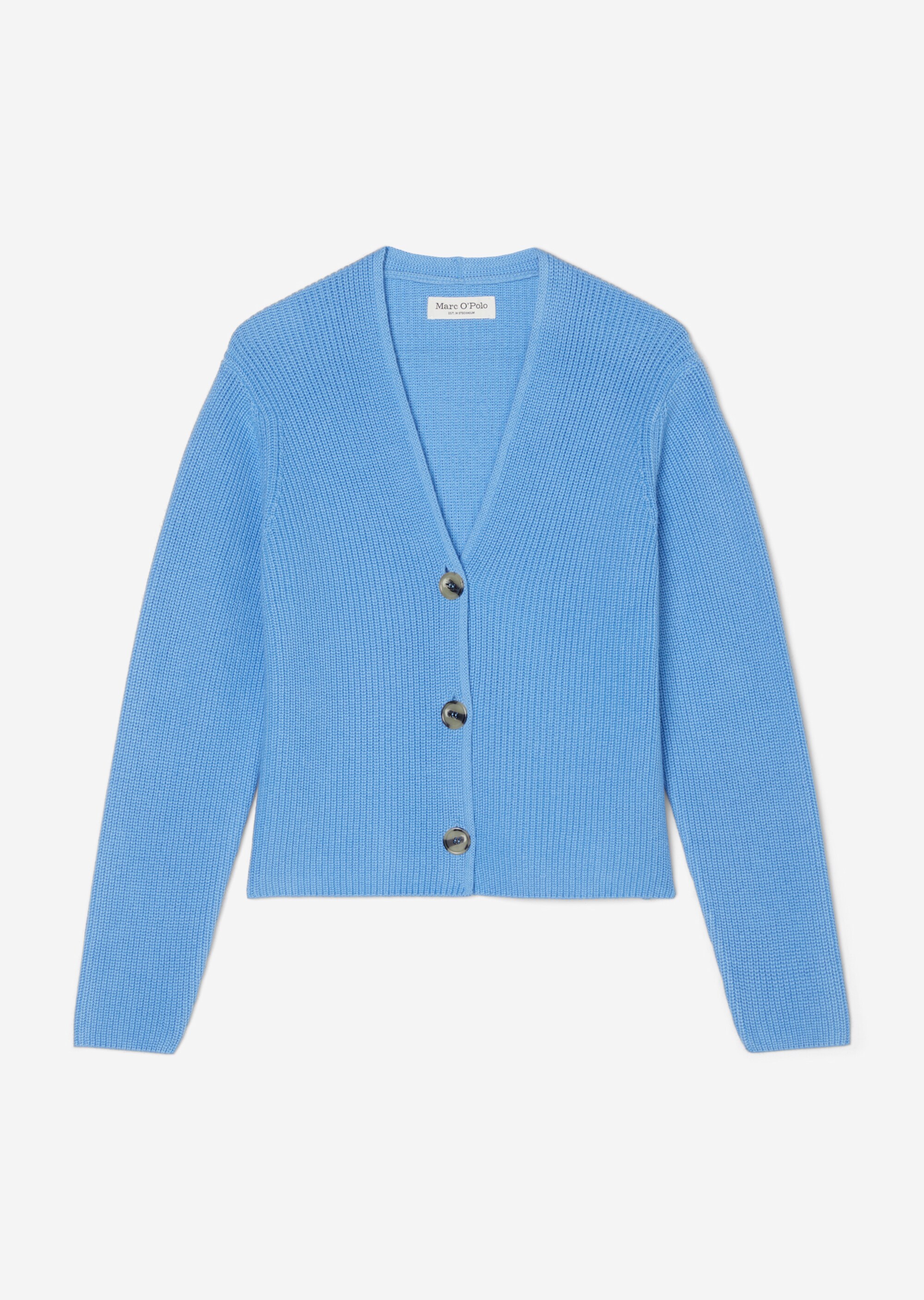 V-Neck-Cardigan relaxed cropped aus Heavy-Weight-Organic-Cotton