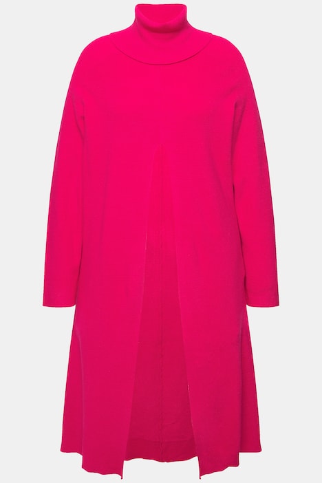 Long-Pullover, A-Linie, Stehkragen, Langarm