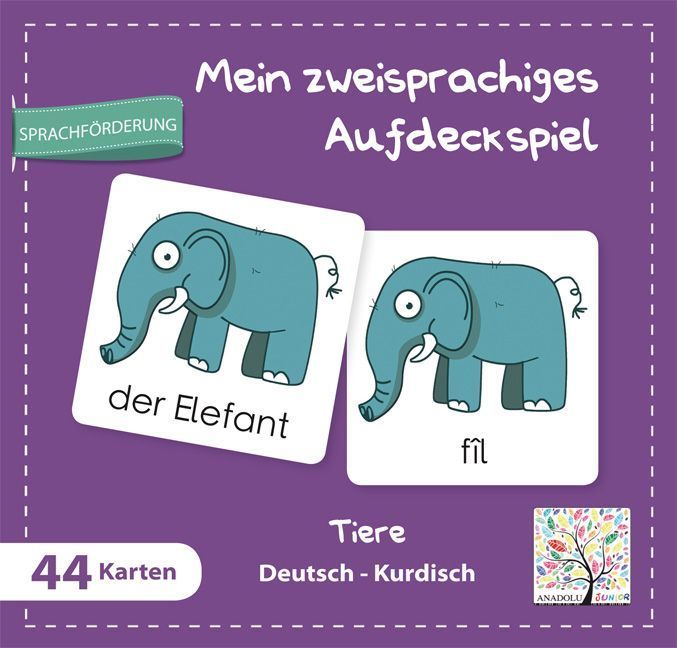 Mein zweisprachiges Aufdeckspiel - Mein zweisprachiges Aufdeckspiel, Tiere, Deutsch-Kurdisch (Kinderspiel)