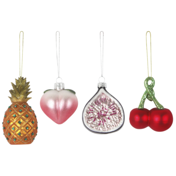 Christmas Goods glasfiguur kersthanger fruit divers per stuk