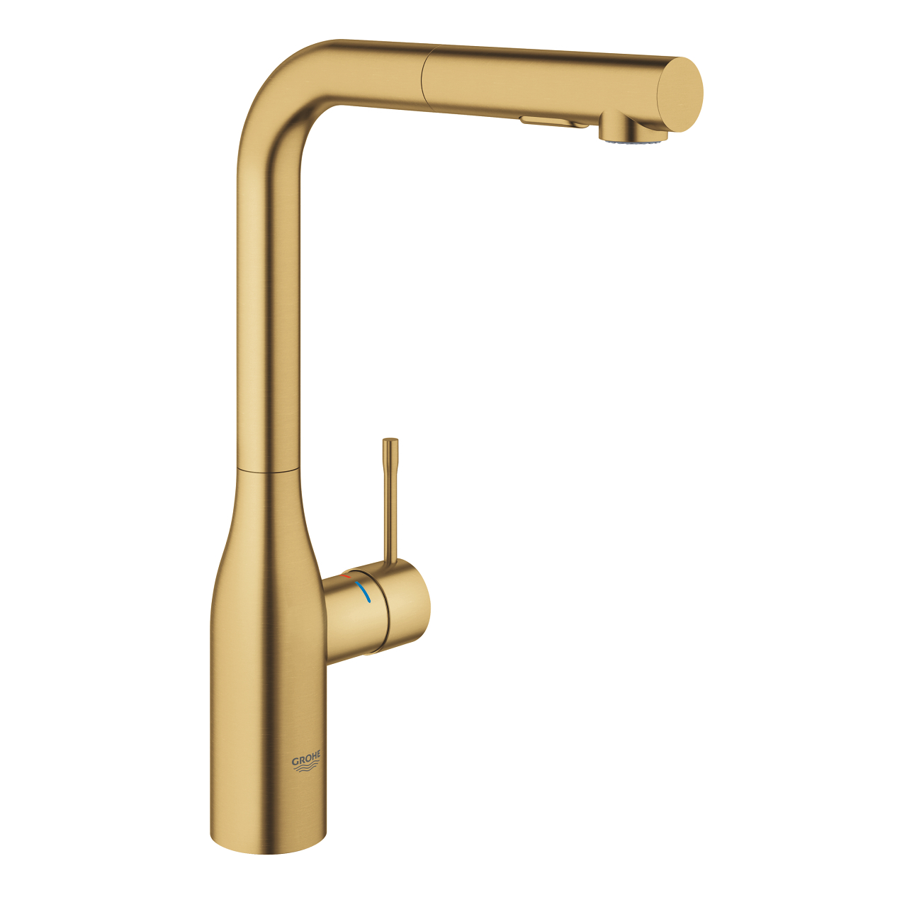 Grohe Essence New keukenkraan hoge uitloop uittrekbare handdouche brushed cool sunrise