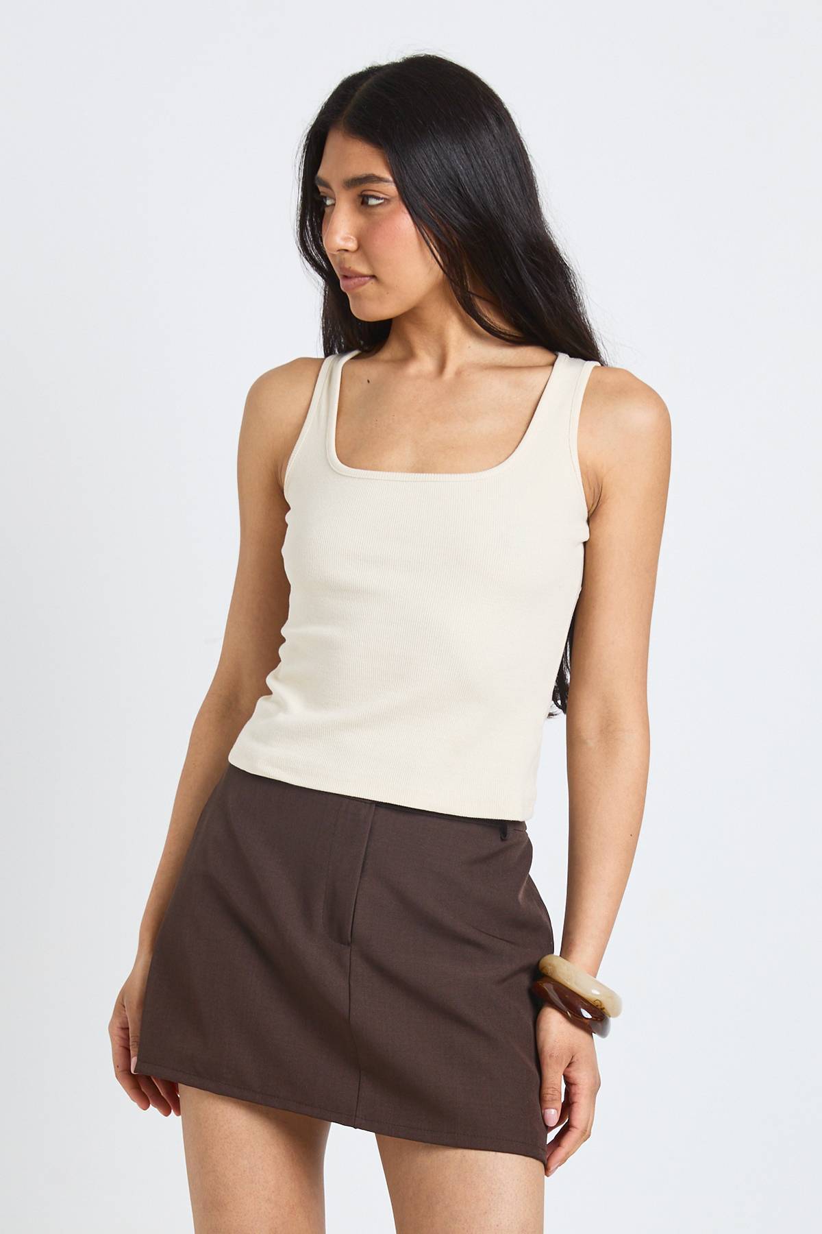 boohoo Jupe-short Ajustée Chinée Courte Taille Haute