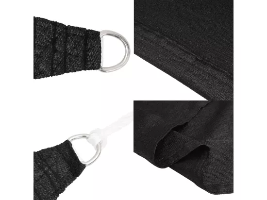 Voile d'ombrage 160 g/m² Noir 2,5x5 m PEHD