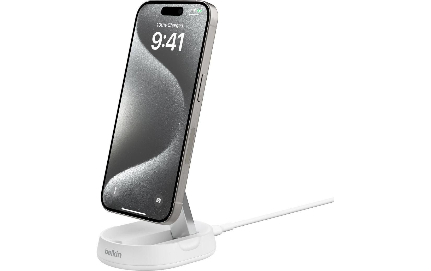 Wireless Charger Boostcharge Pro Qi2 WeissVerstellbare kabellose magnetische Ladestation mit Qi2