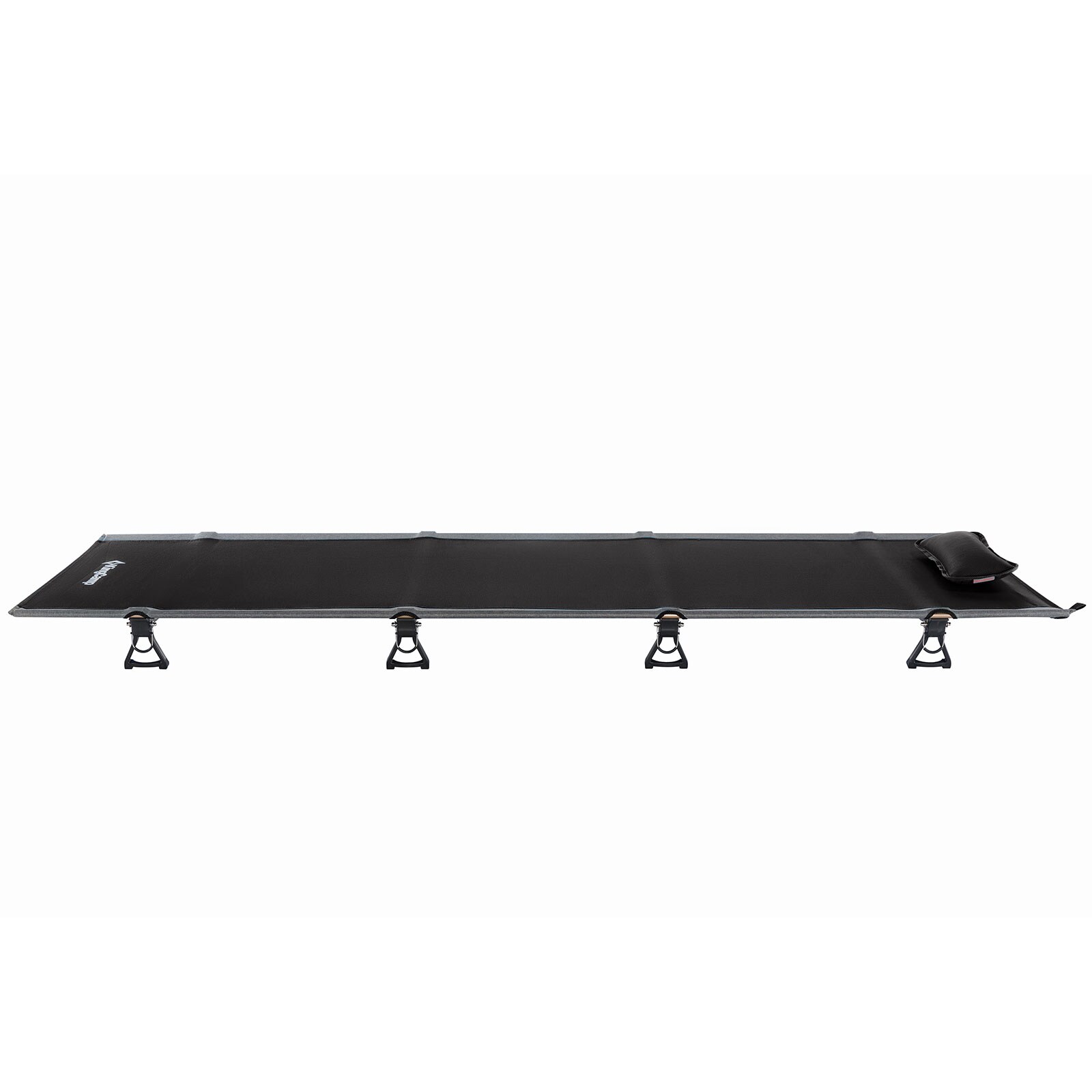 KINGCAMP Alu Feld Bett XL Outdoor Klick Klappbett Camping Liege Leicht 190x64 cm Farbe: schwarz