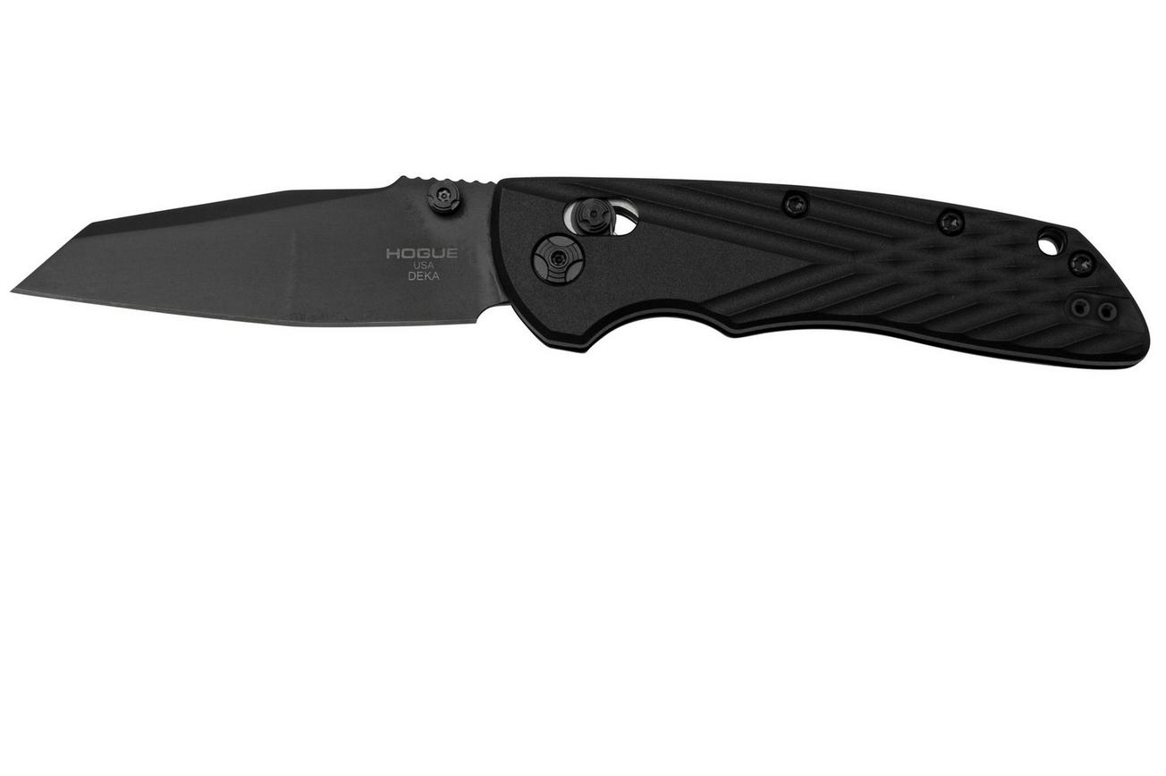 Hogue Deka 24266 Black Cerakote CPM-20CV Wharncliffe, Black G10, zakmes