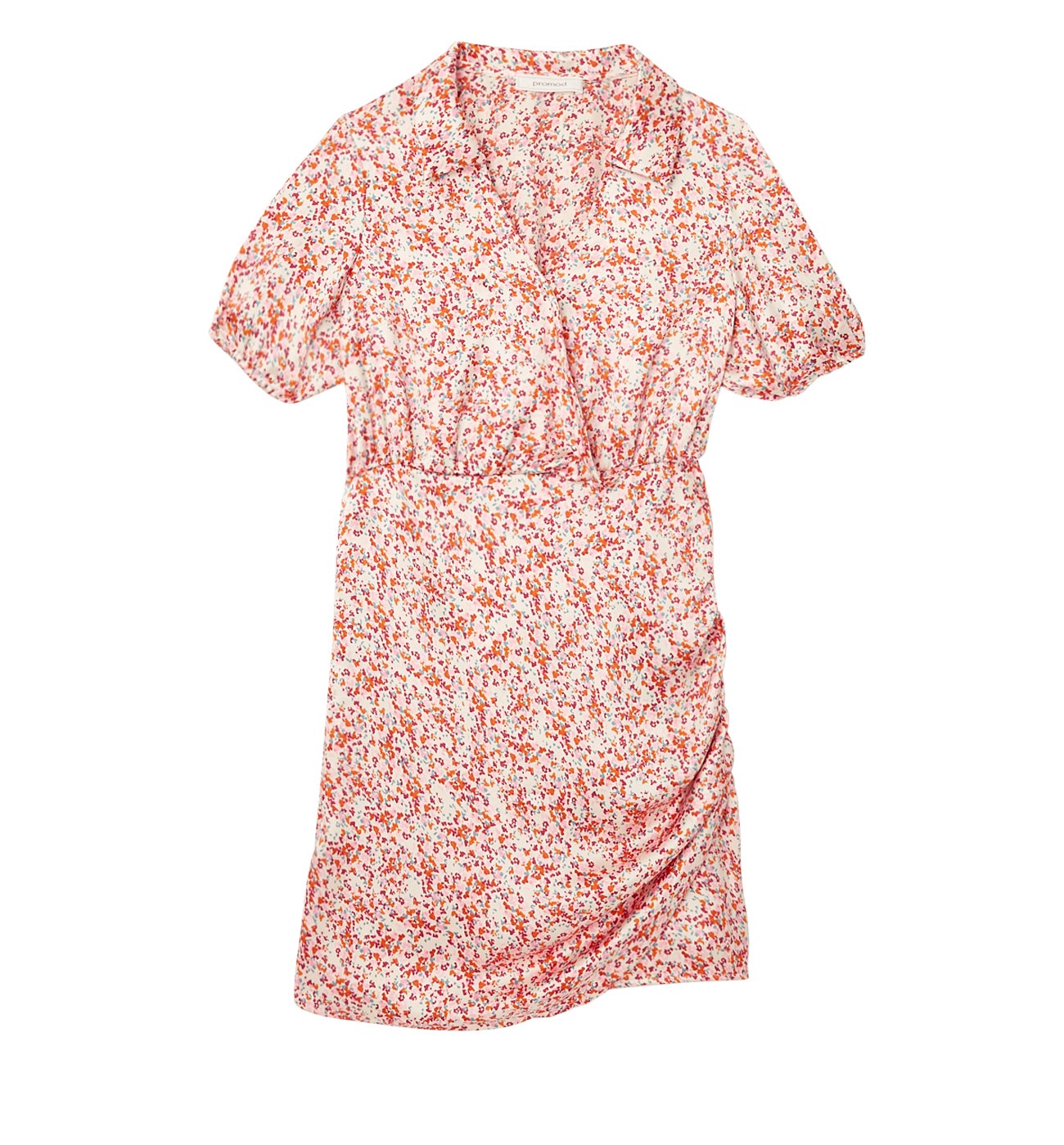 Robe soyeuse imprimée - Imprimé écru